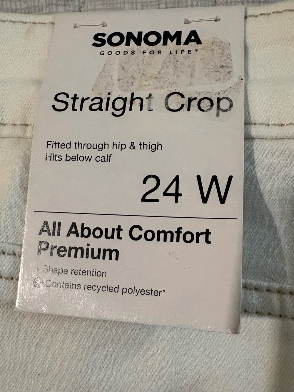 Sonoma White Straight Crop Women’s Jeans